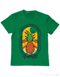 Tricou ADLER copil Tropical vibes Verde mediu