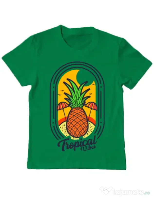 Tricou ADLER copil Tropical vibes Verde mediu