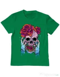 Tricou ADLER copil Hand skull Verde mediu