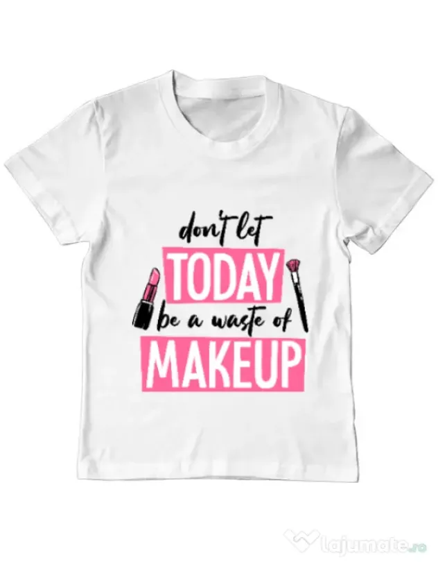 Tricou ADLER copil A waste of makeup Alb