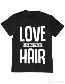 Tricou ADLER copil Love is in the hair Negru