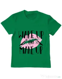 Tricou ADLER copil Wake up and make up Verde mediu