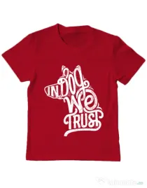 Tricou ADLER copil In dog we trust Rosu