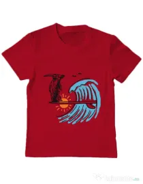 Tricou ADLER copil Grim surfer Rosu
