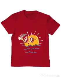 Tricou ADLER copil Morning and coffee Rosu