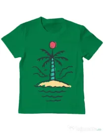 Tricou ADLER copil Relax island Verde mediu