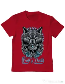 Tricou ADLER copil Wolf of death Rosu