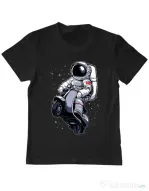 Tricou ADLER copil Astronaut scooter Negru