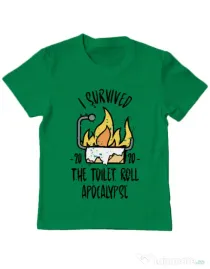 Tricou ADLER copil Toilet roll apocalypse Verde mediu