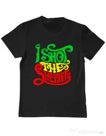 Tricou ADLER copil I shot the sheriff Negru