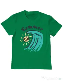 Tricou ADLER copil Summer Beach Verde mediu