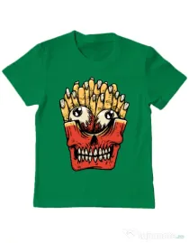 Tricou ADLER copil Zombie French Fries Verde mediu