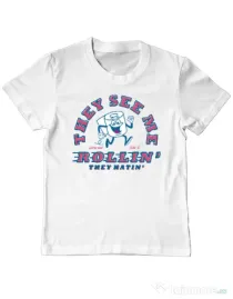 Tricou ADLER copil They see me rollin Alb