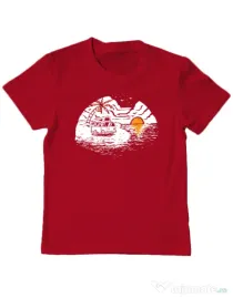 Tricou ADLER copil Van beach Rosu