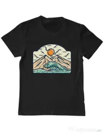 Tricou ADLER copil Mountain and wave Negru