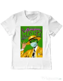 Tricou ADLER copil Masker Alb