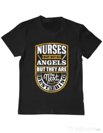 Tricou ADLER copil Angel nurses Negru