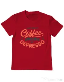 Tricou ADLER copil Without coffee Rosu