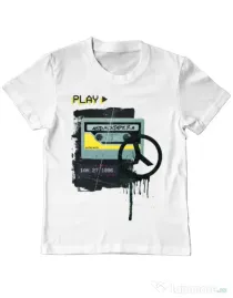 Tricou ADLER copil Acid Mixtape 2.0 Alb