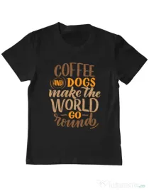 Tricou personalizat copil Coffee and dogs Negru