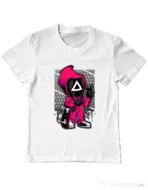 Tricou personalizat copil Squid Game 4 Alb