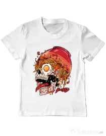 Tricou personalizat copil spicy skull Alb