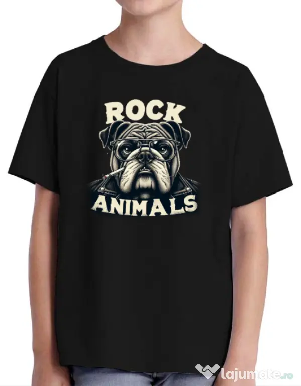 Tricou personalizat copil BULLDOG 06 Negru