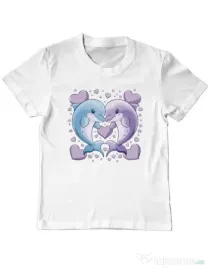 Tricou personalizat copil Delfini Alb
