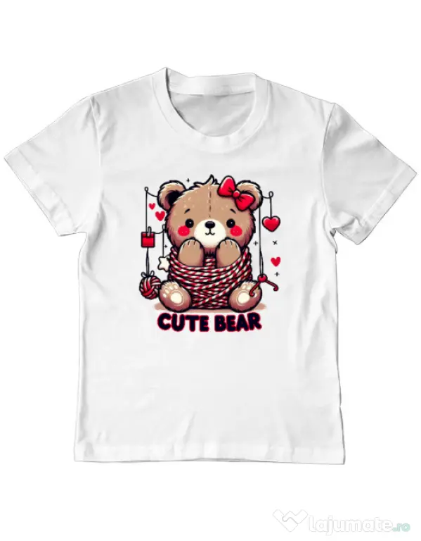 Tricou personalizat copil CUTE BEAR 1 Alb