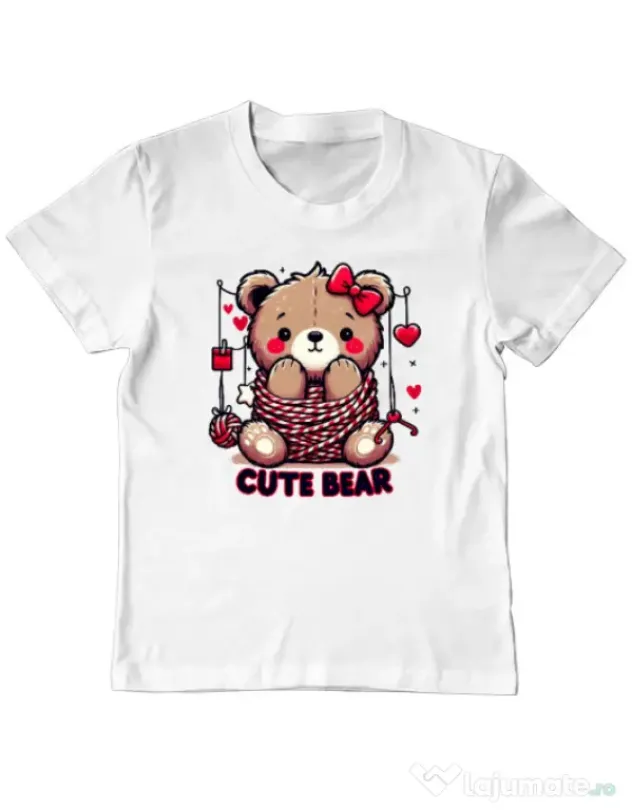 Tricou personalizat copil CUTE BEAR 1 Alb
