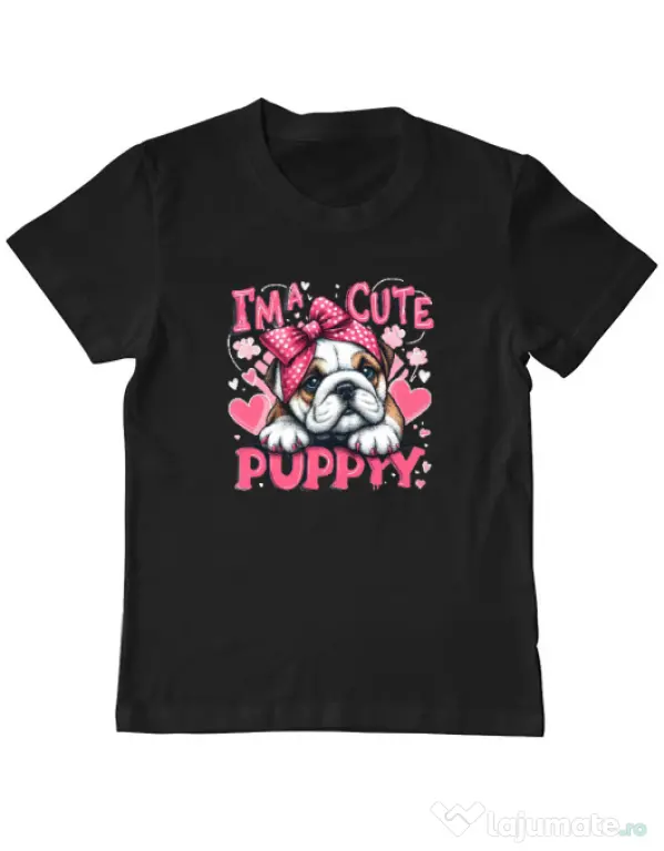 Tricou personalizat copil BULLDOG 13 Negru