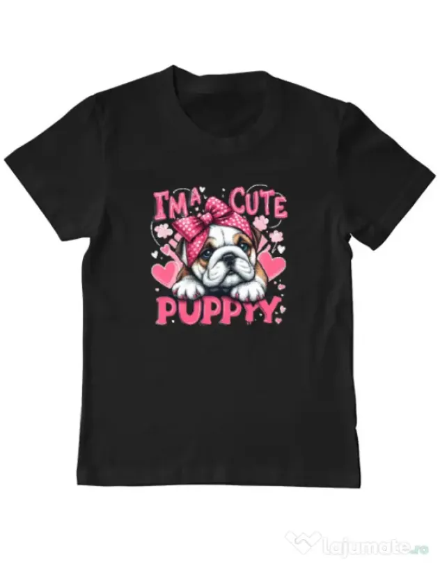 Tricou personalizat copil BULLDOG 13 Negru