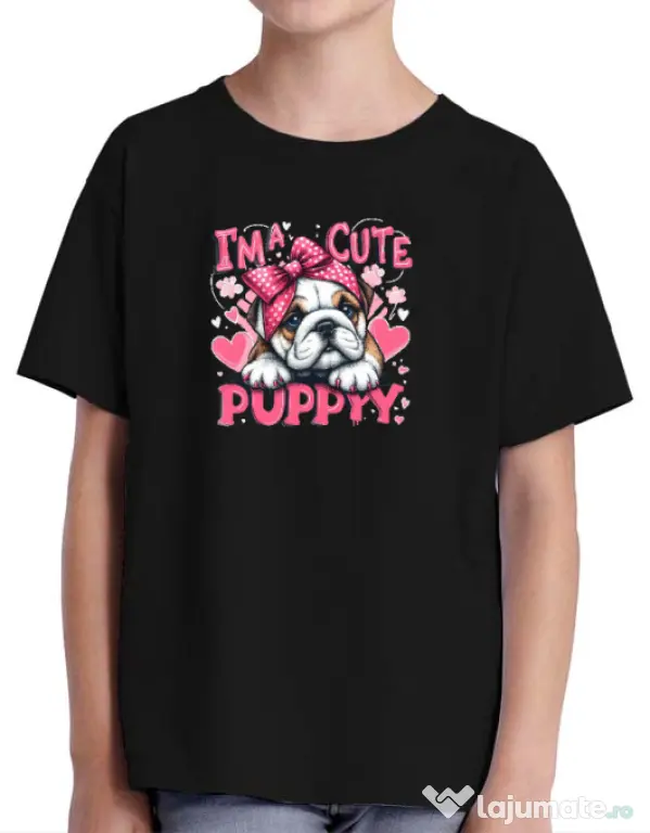 Tricou personalizat copil BULLDOG 13 Negru