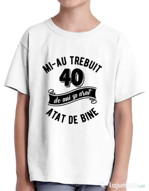 Tricou ADLER copil 40 de ani Alb