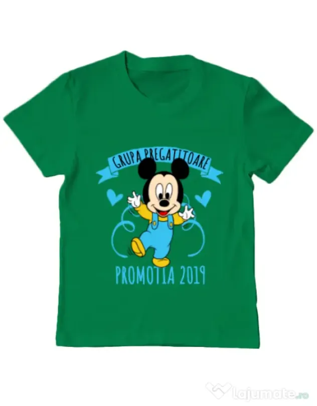 Tricou ADLER copil Absolvire Mickey Mouse Verde mediu