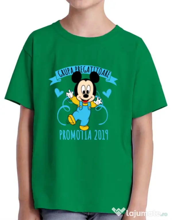 Tricou ADLER copil Absolvire Mickey Mouse Verde mediu