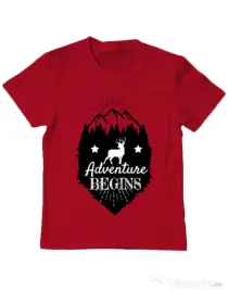 Tricou ADLER copil Adventure Begins Rosu