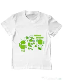 Tricou ADLER copil Android anatomy Alb