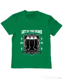 Tricou ADLER copil Art Is The Bomb Verde mediu