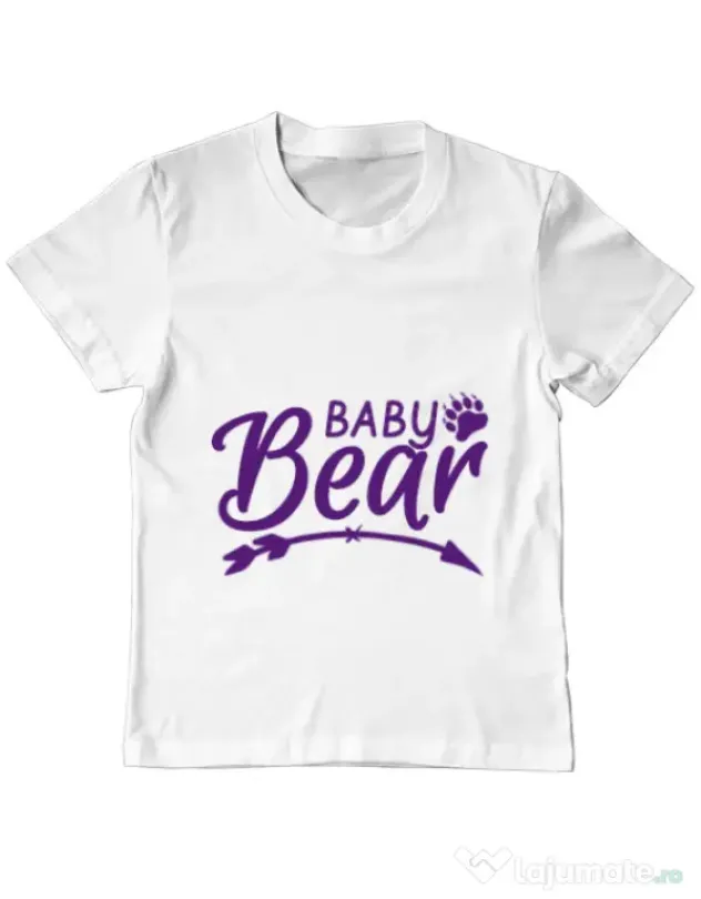 Tricou ADLER copil Baby bear Alb