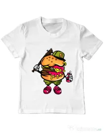 Tricou ADLER copil Bastard burger Alb