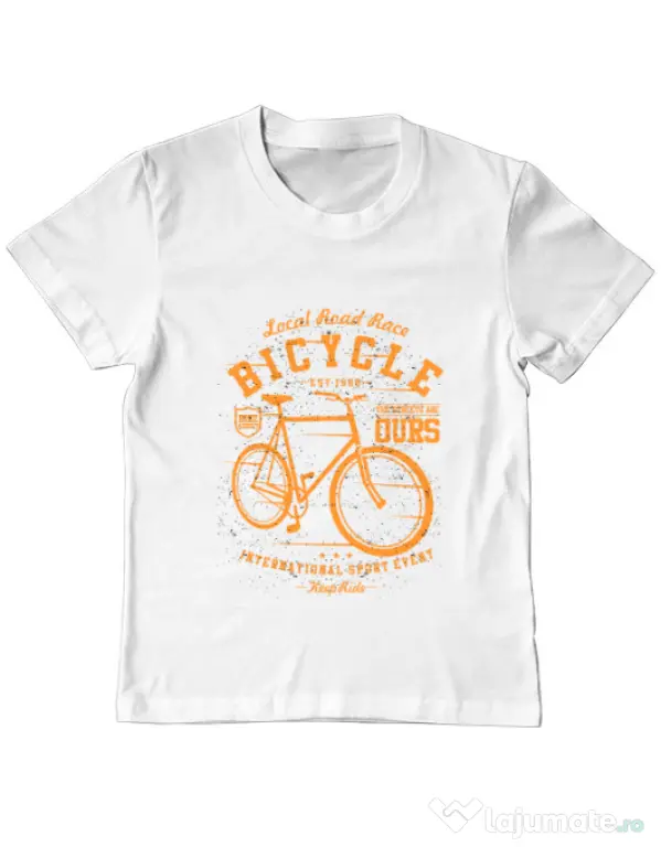 Tricou ADLER copil Bicycle Alb