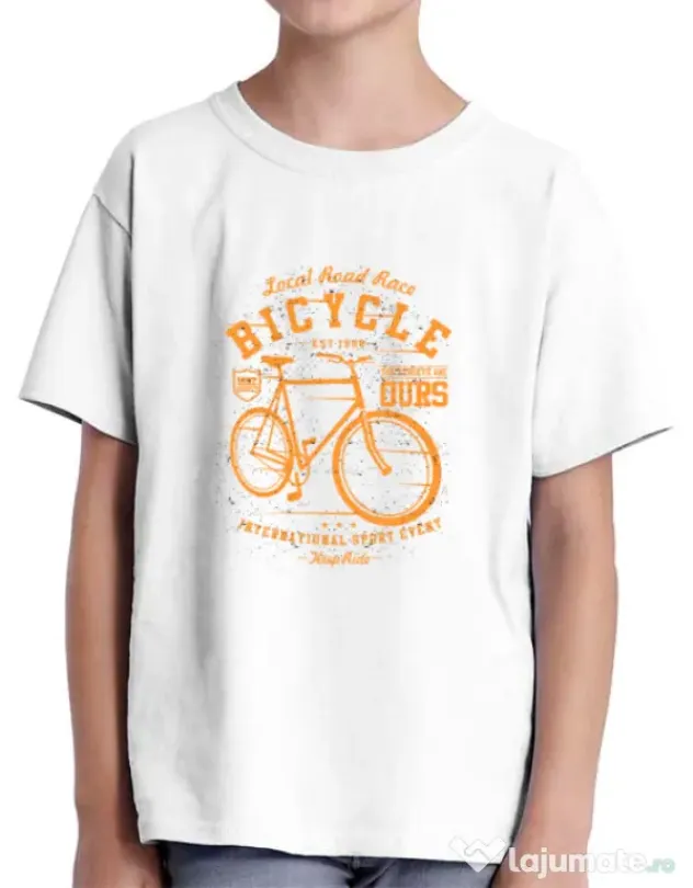 Tricou ADLER copil Bicycle Alb