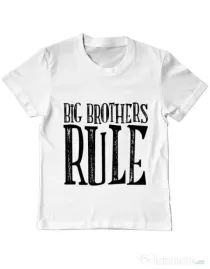 Tricou ADLER copil Big brothers rule Alb