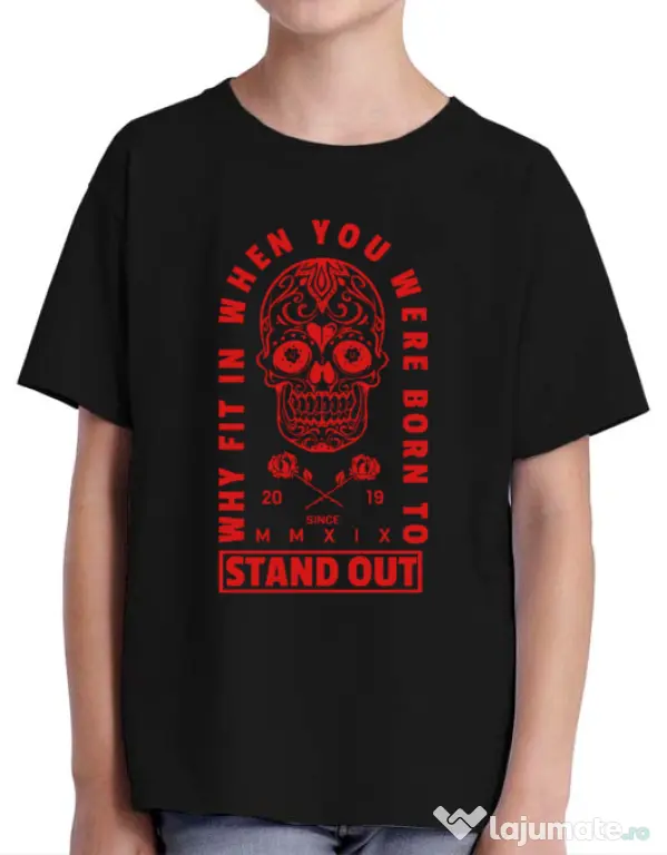 Tricou ADLER copil Born to stand out Negru