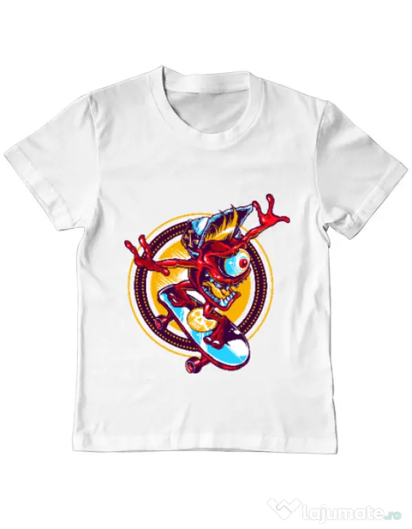 Tricou ADLER copil Cali skate Alb