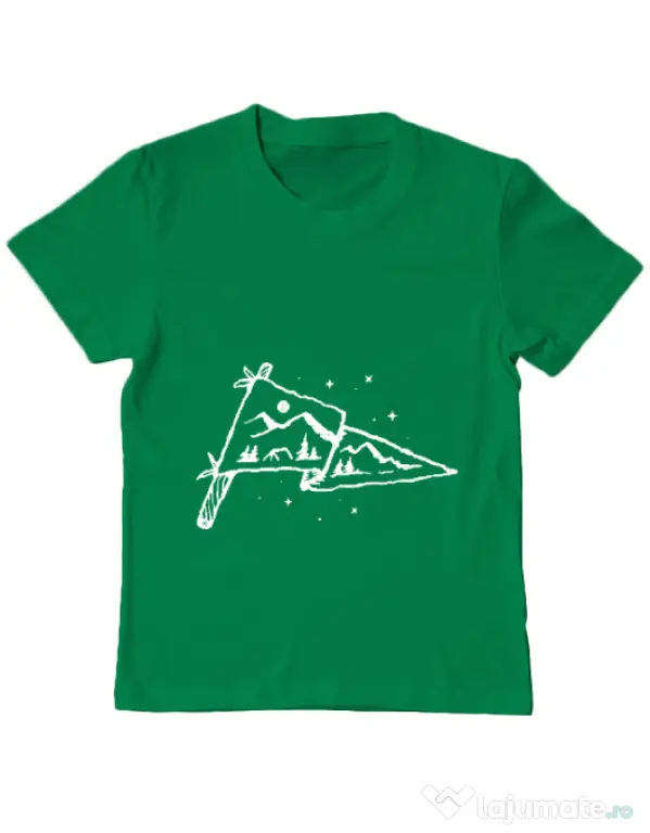 Tricou ADLER copil Camp Flag Verde mediu