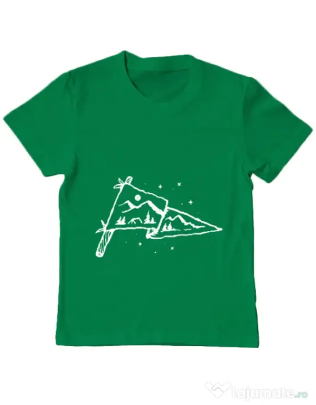 Tricou ADLER copil Camp Flag Verde mediu