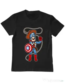 Tricou ADLER copil Captain Woody Negru