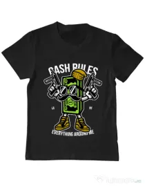 Tricou ADLER copil Cash rules Negru